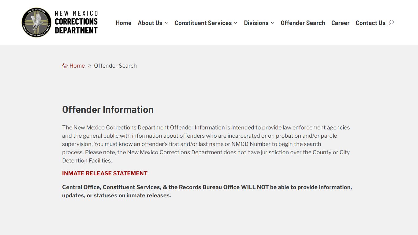 Offender Search | NM Corrections Department - New Mexico